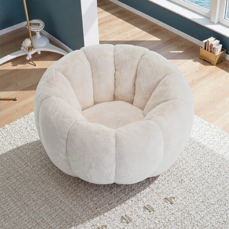 Fauteuil à billes à motif floral, Beige