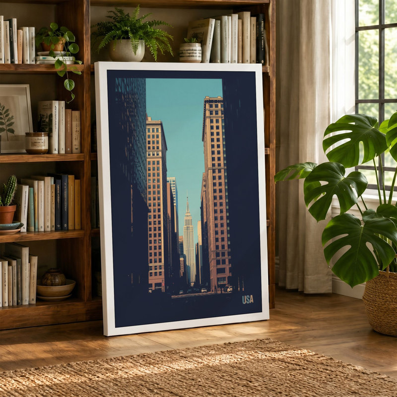 Urban Canyon: Art Deco - Wrapped Canvas, 24x16 - 61.0 x 40.6 cm, Terracotta Border