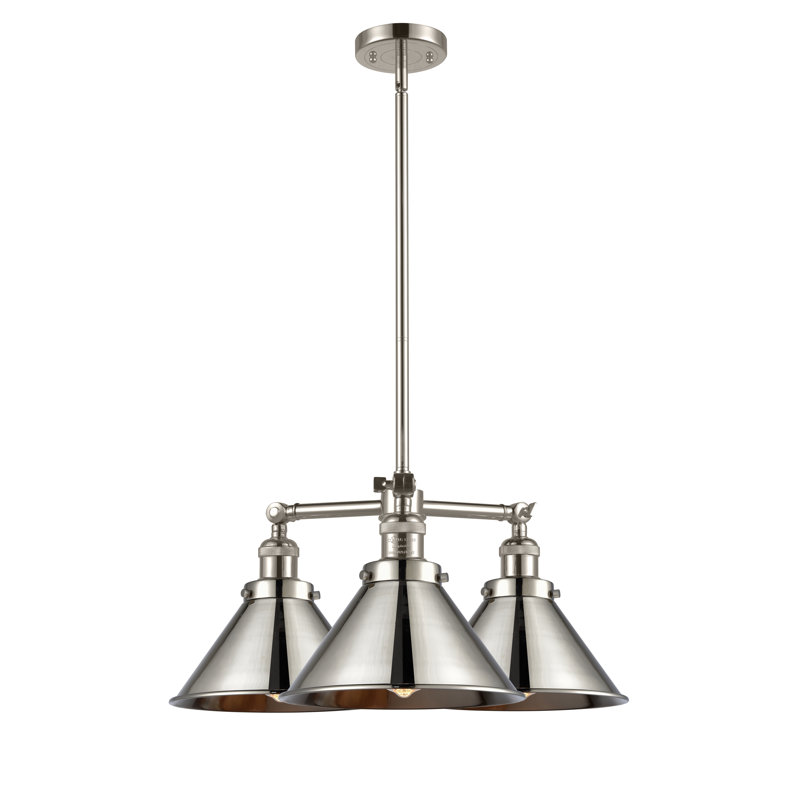Lustre classique / traditionnel à 3 lumières Paylor, Nickel poli, Nickel poli, Ampoule DEL 6 watts Vinage