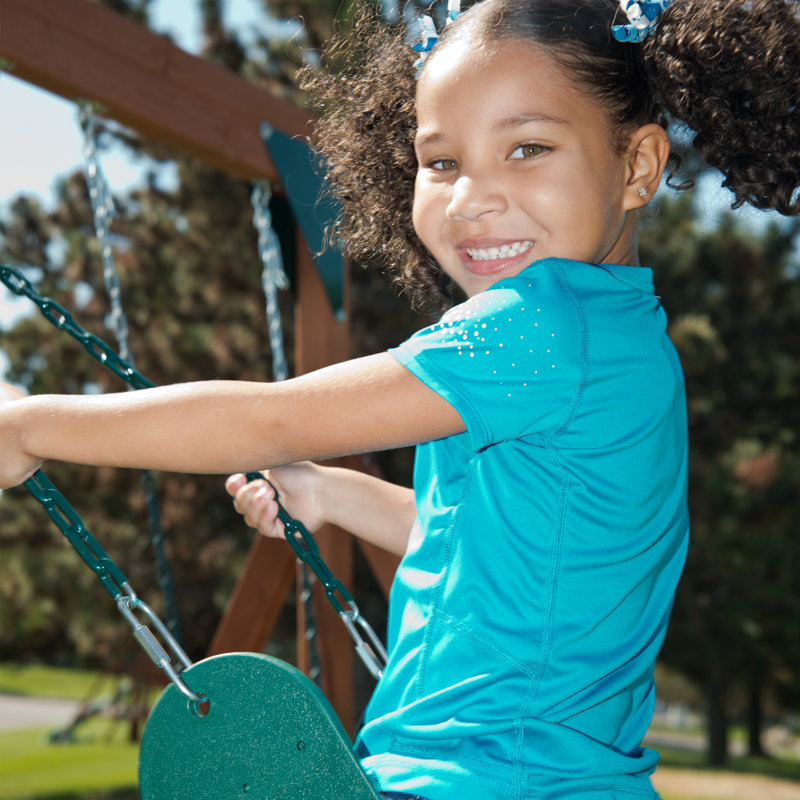Willows Peak Wooden Swing Set with Slide and Climbing Wall