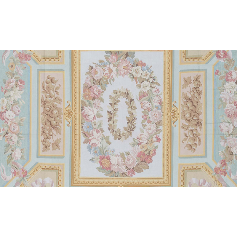 Hand-Knotted High-Quality Blue and Beige Area Rug