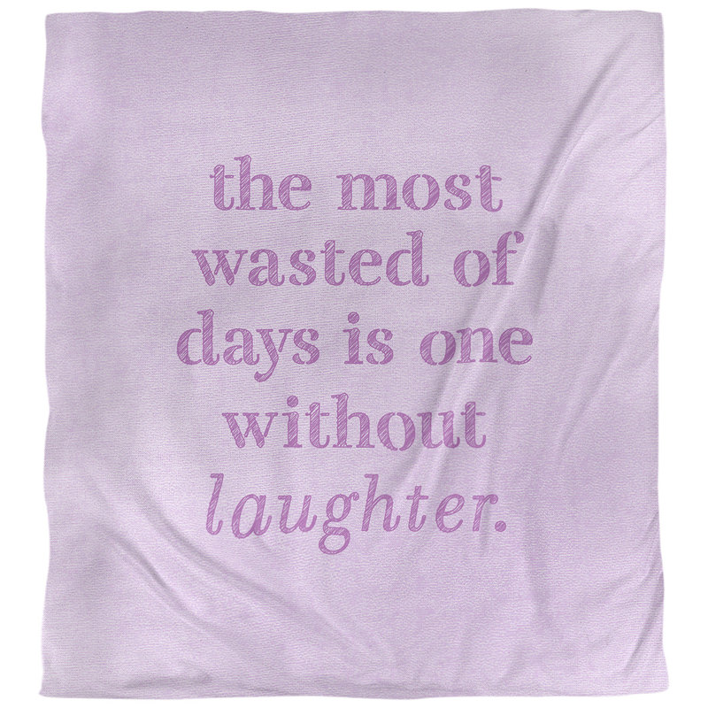 Housse de couette simple avec citation inspiration de rire, Housse de couette pour très grand lit, Violet