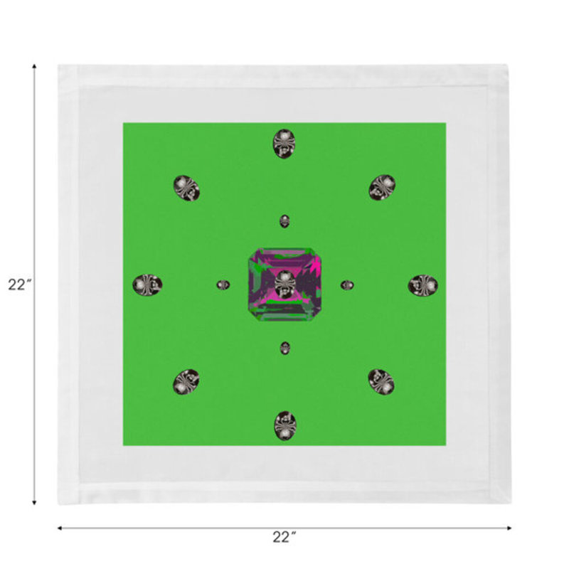 Asscher Cotton Blend Square Napkins, Acid Green