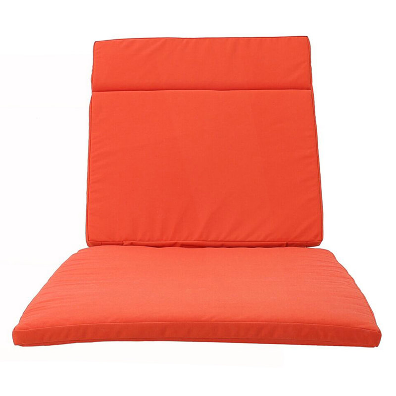 2Pcs Outdoor Chaise Lounge Cushion Set, 2, Orange