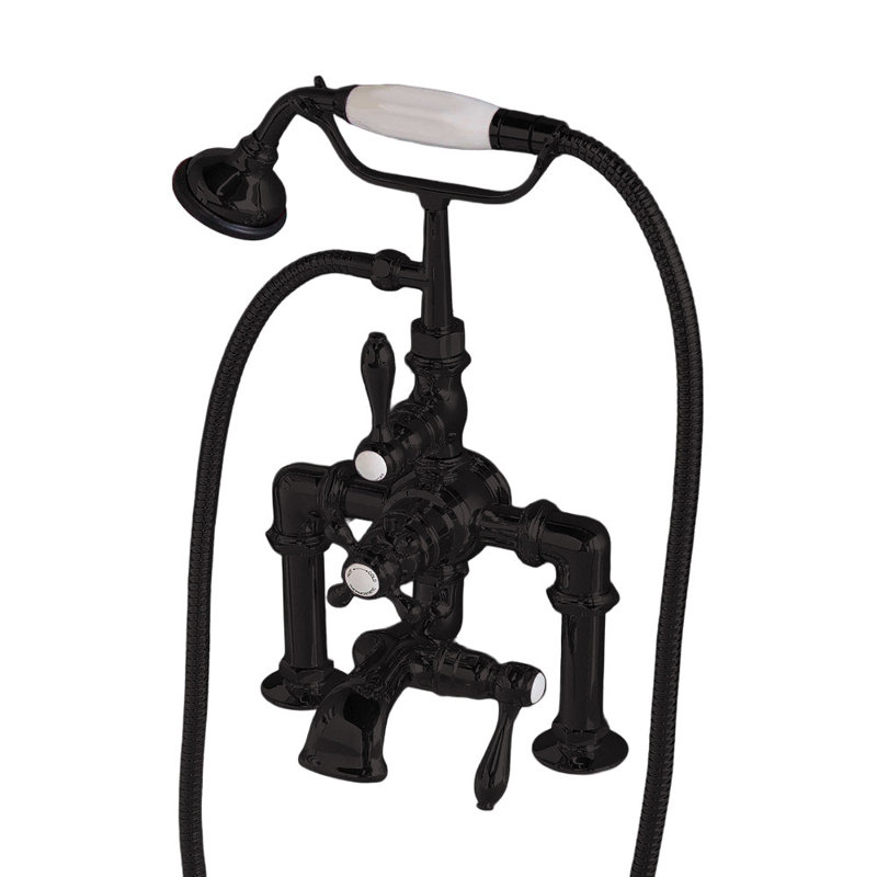 P0891 British Telephone Thermostatic Tub Faucet with Handheld Shower, Unlacquered Oil Rubbed Bronze