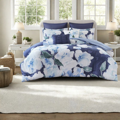 Comfortable King Bedding Sets, Cotton Blue Multi, Year-round Style