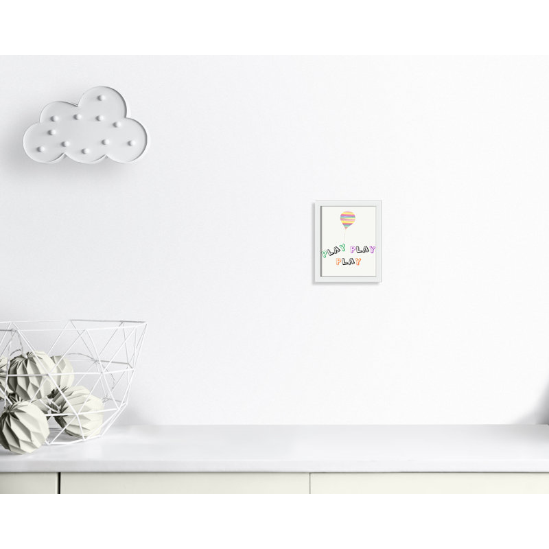 Play Play Play, impression sur papier, H 10 po x l 8 po x P 1,18 po, Encadré de boîte blanc