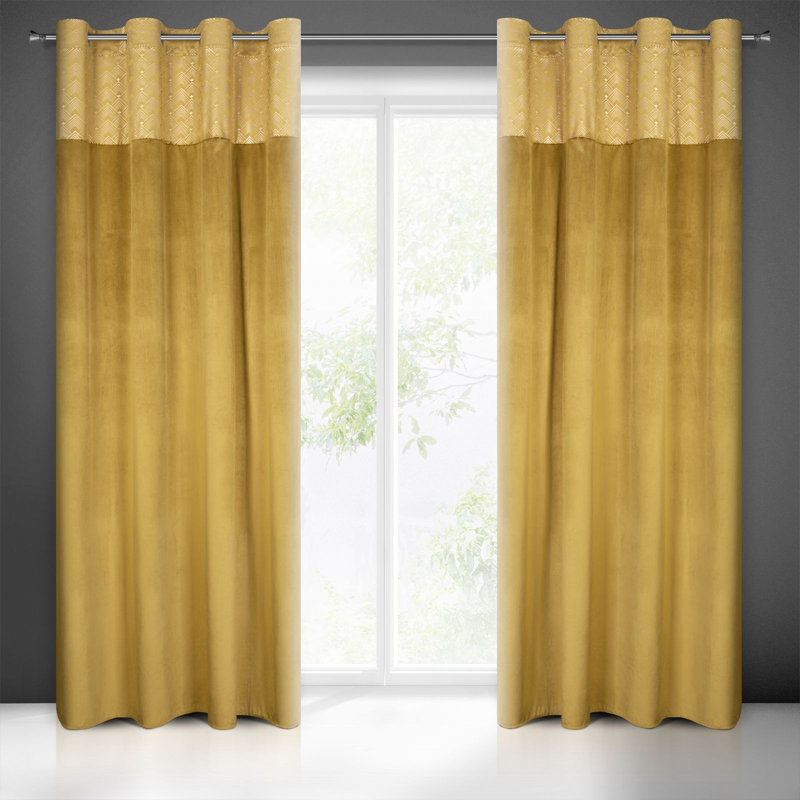 Pimms Eyelet Blackout Curtain, Gold