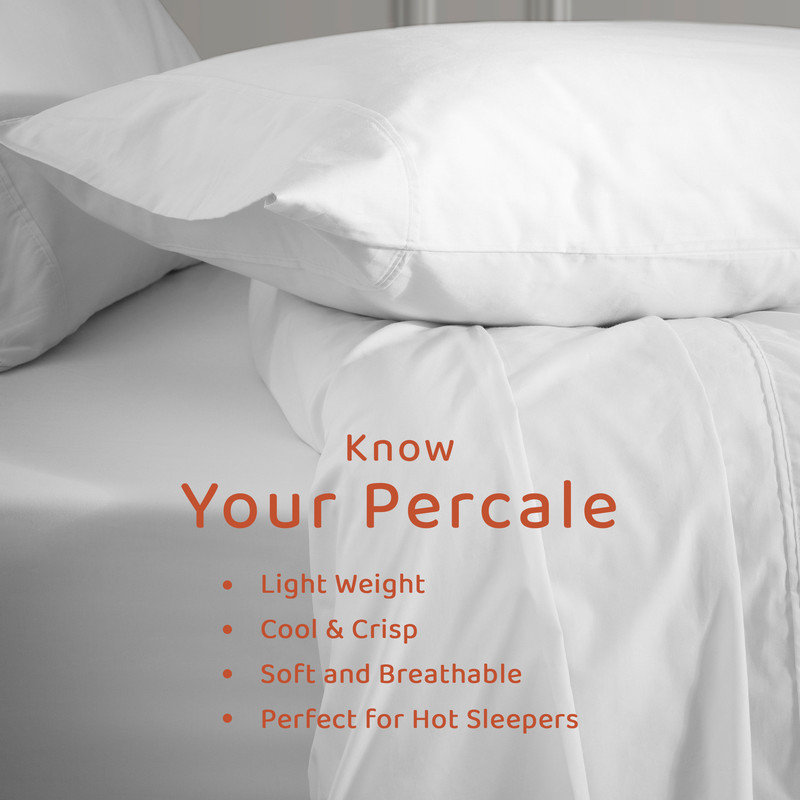 Loomsnest 100% Cotton Sheet Set, Breathable & Lightweight Percale Cooling Sheets, Deep Pocket (Fits up to 18"), Queen, White