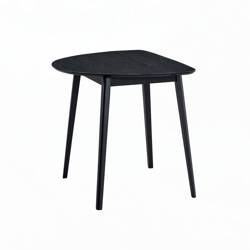 HOOSE Real Black Finish Dining Table | Modern Wood Kitchen Table for Dining Room, Sturdy and Elegant