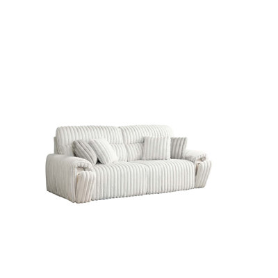 Versatile Grey Corduroy Sofa with Sleeper and USB Port for Ultimate Comfort