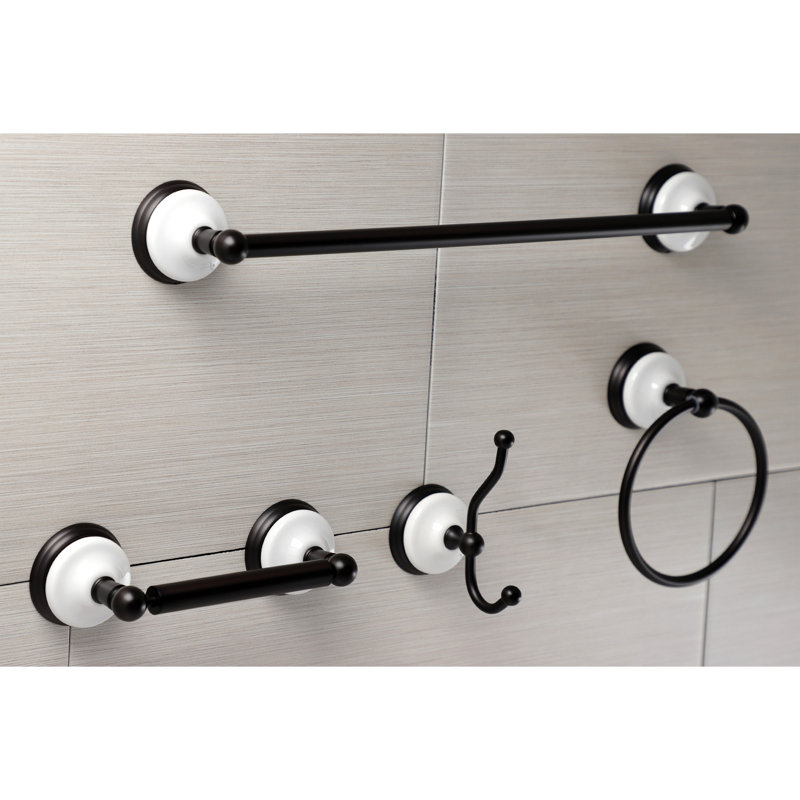 Ensemble de quincaillerie de salle de bain victorienne 4 pièces, Bronze huilé, 18 po