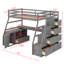 Lit mezzanine avec tiroirs, tablettes et bureau-482852492