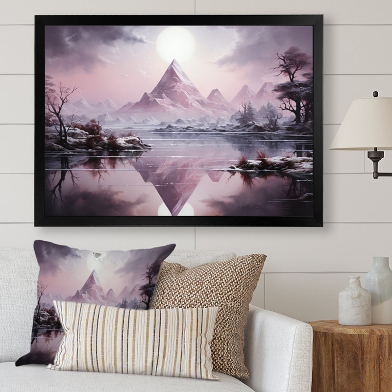 Pyramid Mystical Solitude - impression, H 30 po x l 40 po x P 1,5 po, Cadre photo noir