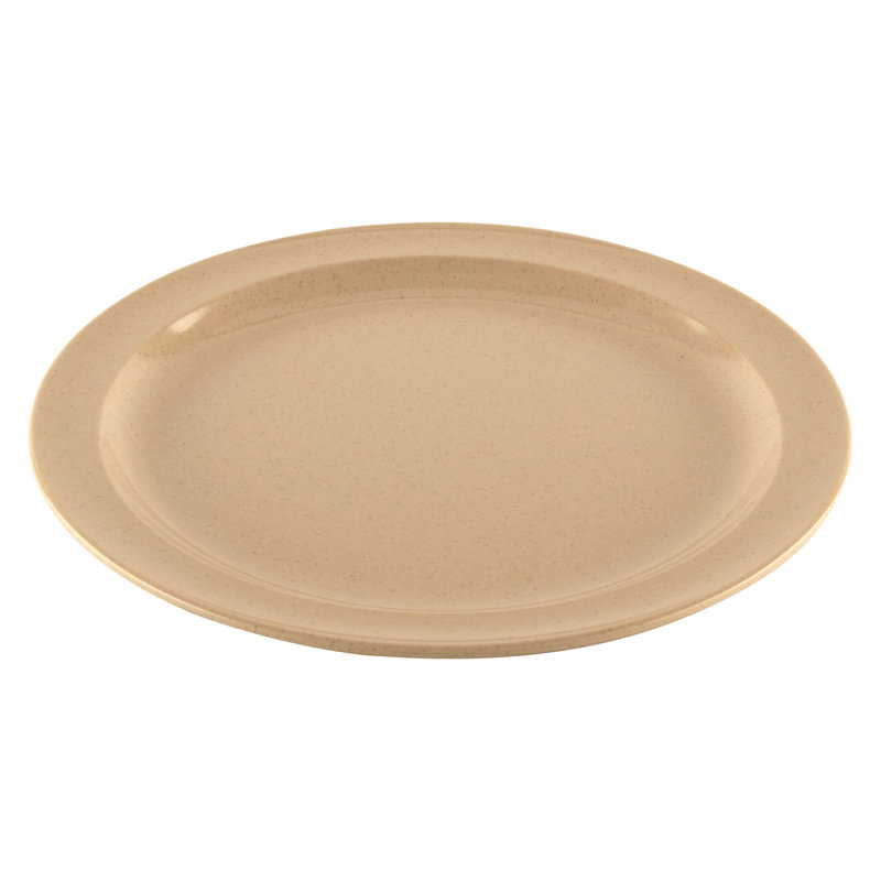 Assiettes plates en mélamine GET, 10,25 po, (ensemble de 12), Tanné