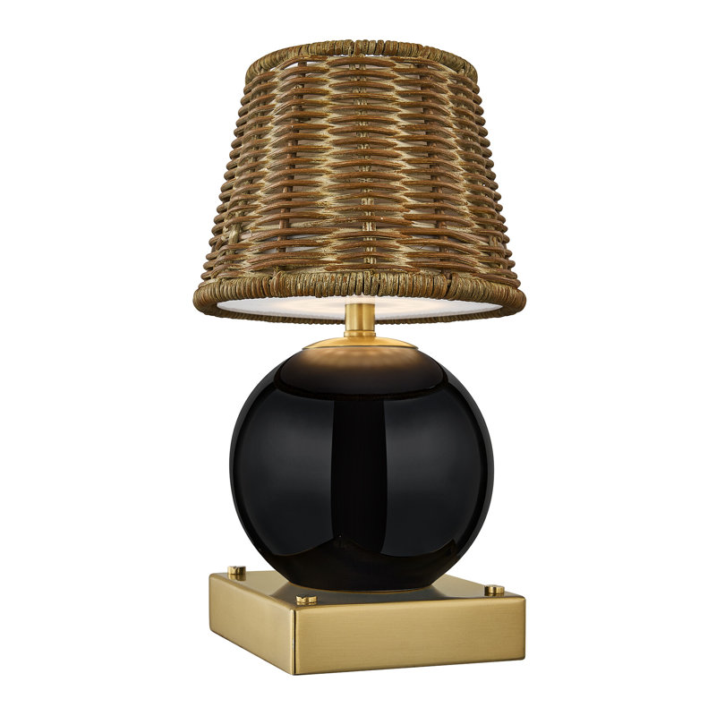 Lampe de table Sally rechargeable à 1 lumière, couleur noire, Noir