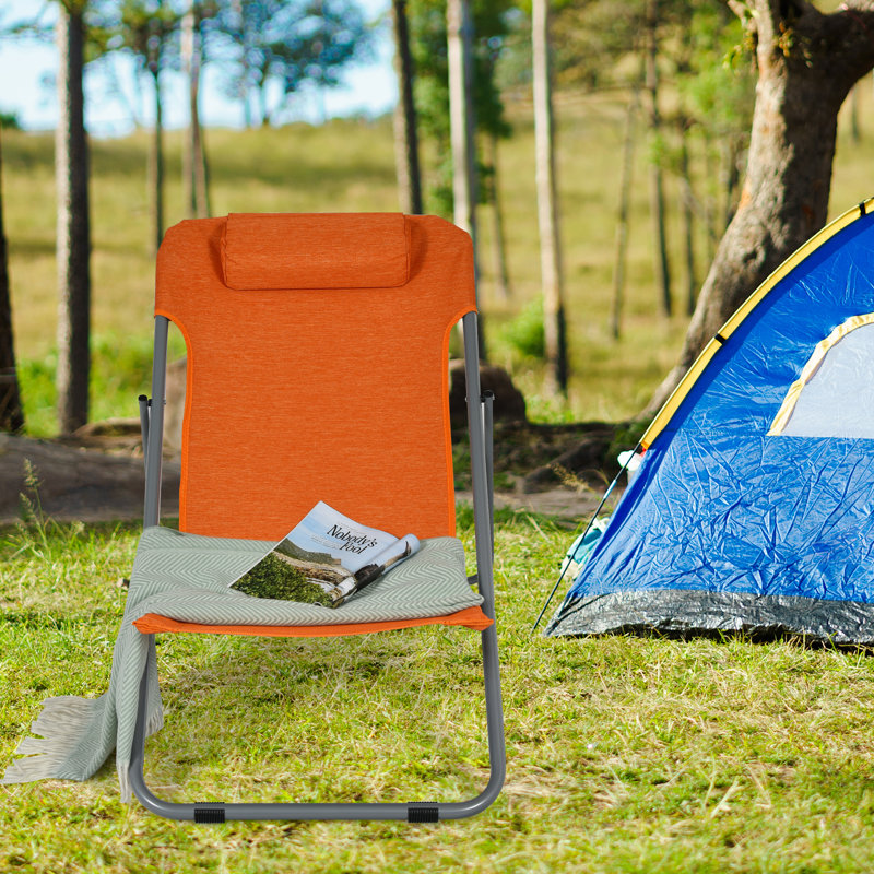 Chaise de plage inclinable, Orange