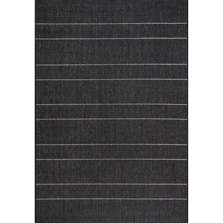 Randall Striped Machine Woven / Power Loomed Indoor/Outdoor Patio Rug