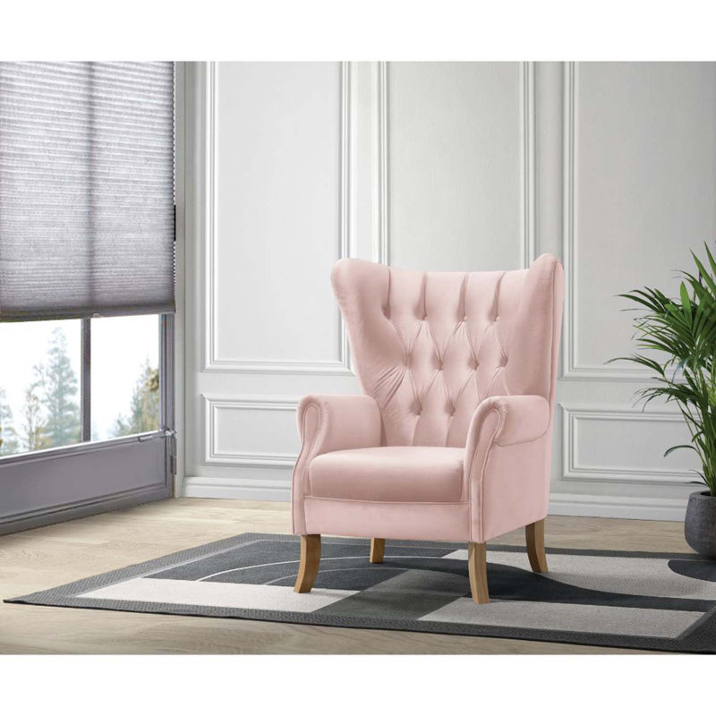 Fauteuil d'appoint Adonis, velours rosé, Rose