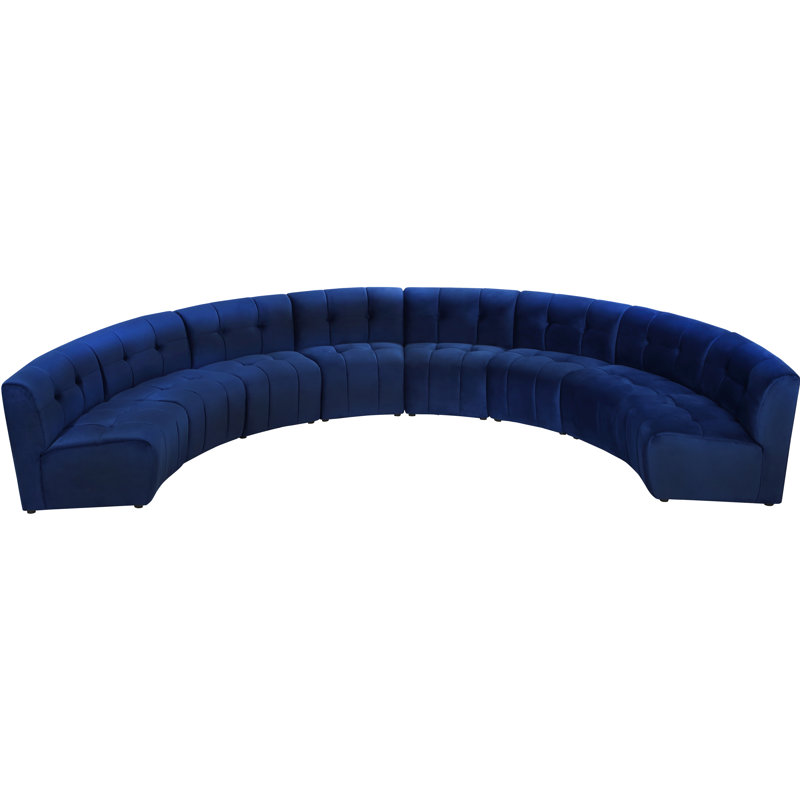 Jedson Velvet Sectional Symmetrical, Navy Velvet