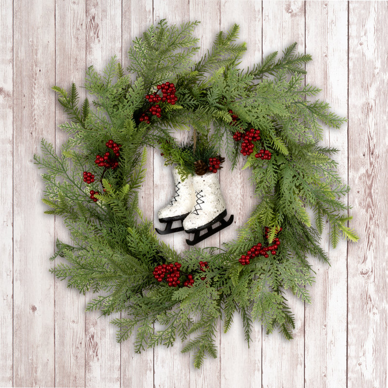22in. Winter Skates Wreath