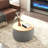 Round Storage Ottoman - 2 In 1 End Table & Footrest-1707061883