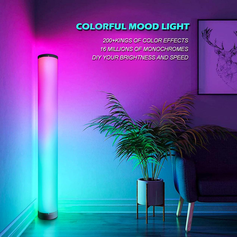 Troita 41'' Gray Column Floor Lamp Set