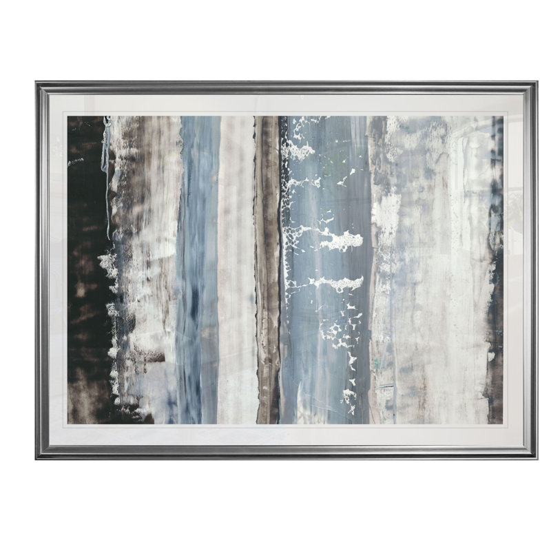 « icy horizon i », reproduction, H 20 po x l 24 po x P 1,5 po, Cadre argenté