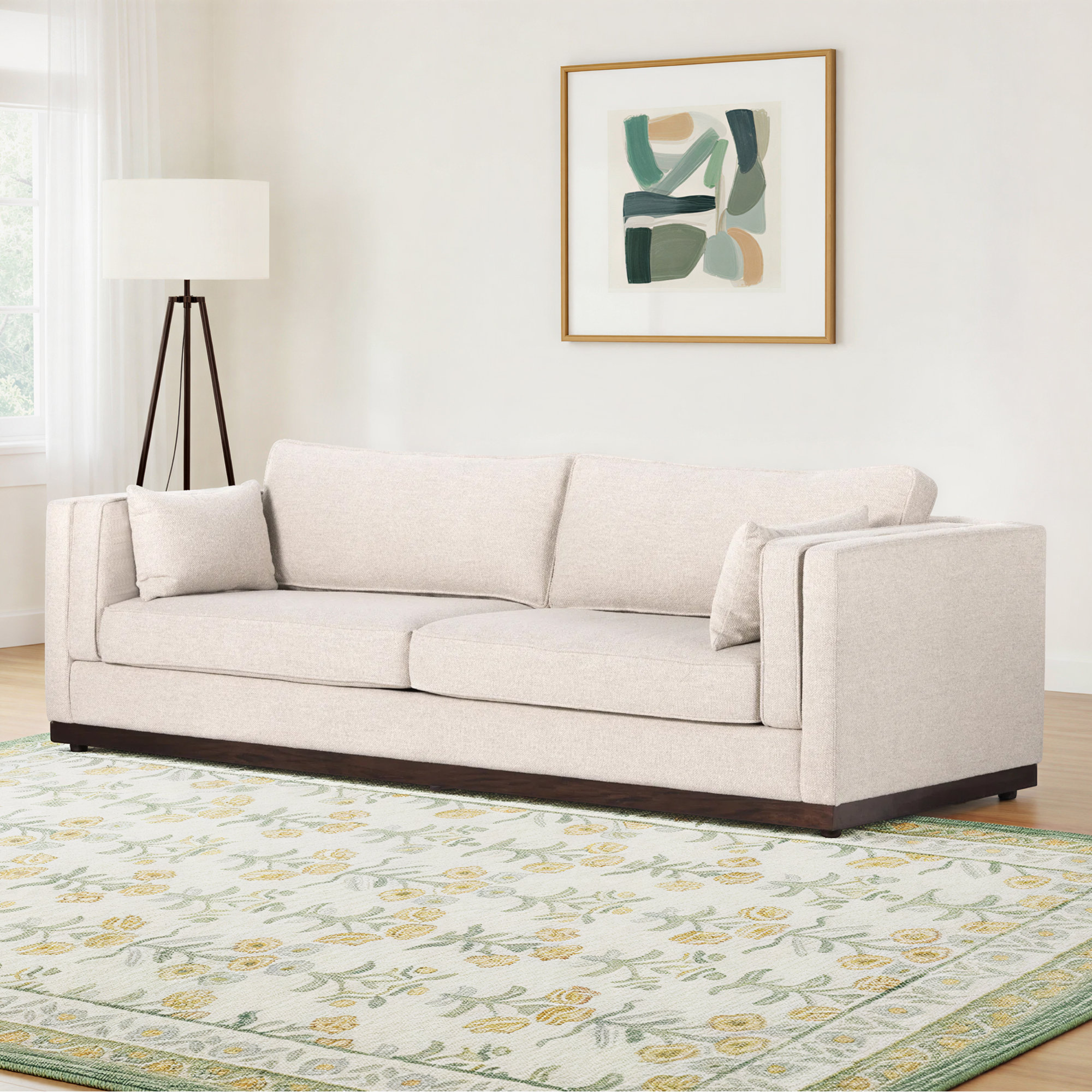 Dinah 108'' Upholstered Sofa, Nova Taupe 100% Polyester
