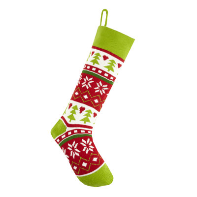 Fair Isle Tree Knit Stocking
