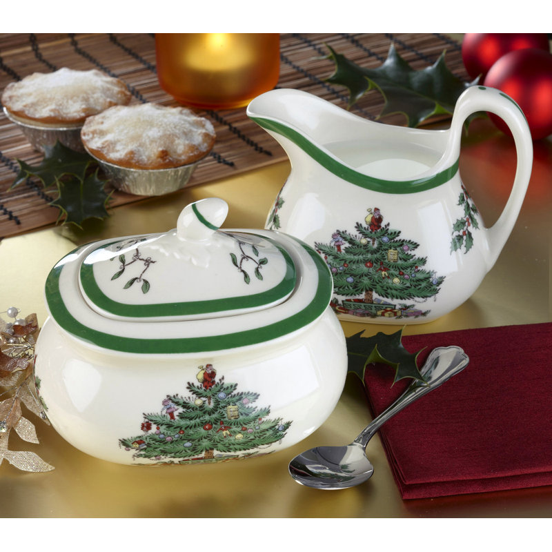 Spode Christmas Tree Sugar & Creamer Set