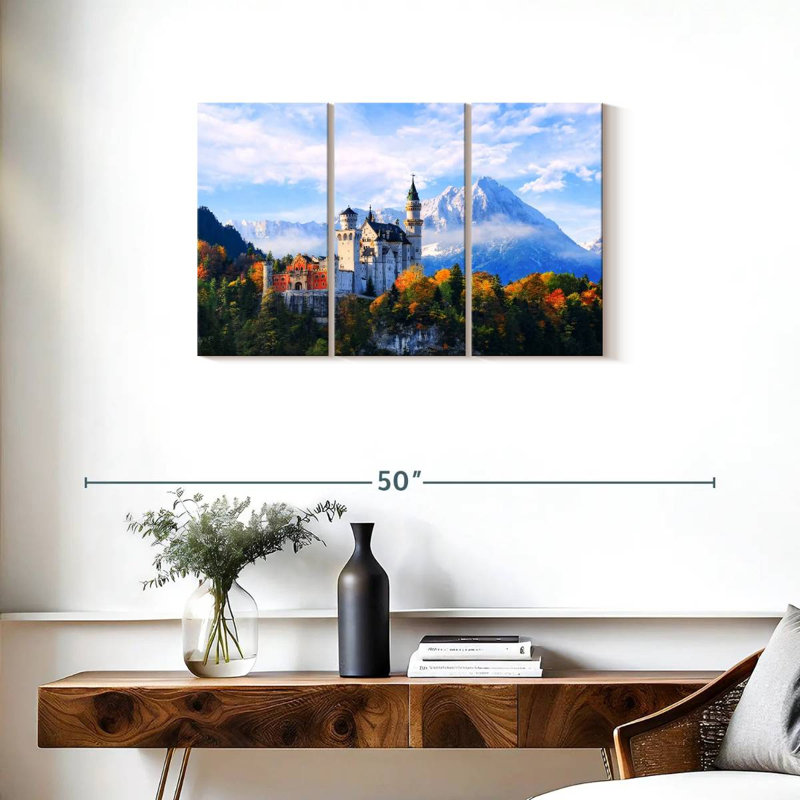 Lilie Neuschwanstein, château, Alpes bavaroises, H 20 po x l 33 po