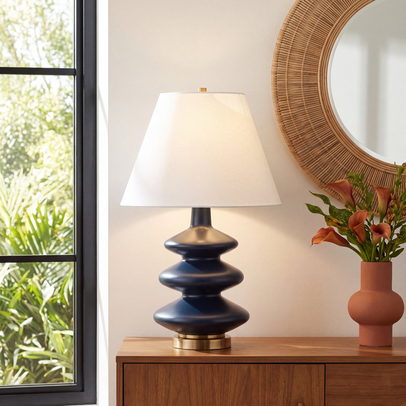 Danelea Glass Table Lamp, Blue