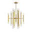Lustre 24 lumières Meridian en laiton naturel