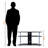 Eris black and silver TV stand with engineered wood, 39.06'' W X 13.04'' D X 23.04'' H