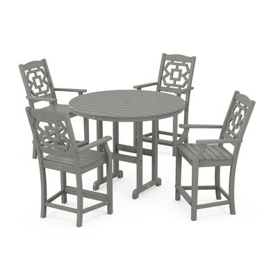 Ensemble repas pour 4 personnes avec table ronde Chinoiserie