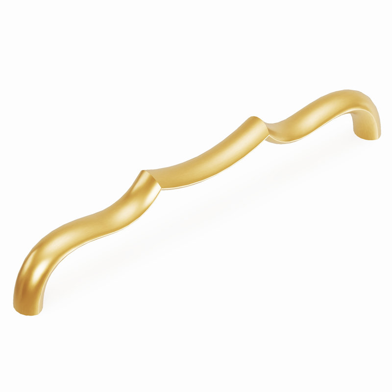 Trellis Bar Pull, 6-5/16", Brushed Golden Brass