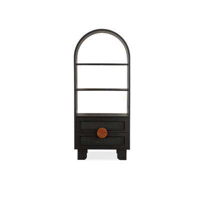 Modern Black Solid Manufactured Wood Curio Cabinet