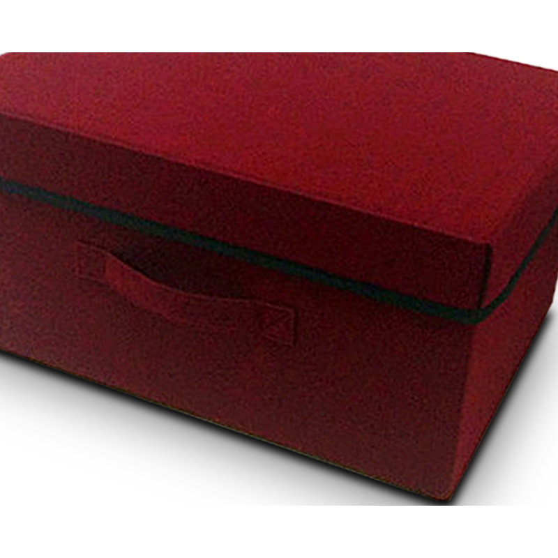 Repose-pieds de rangement rectangulaire 16 po Corsha, Rouge