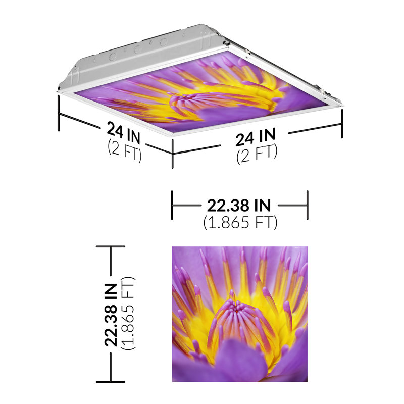 Flower Square Fixture Component Ceiling Light