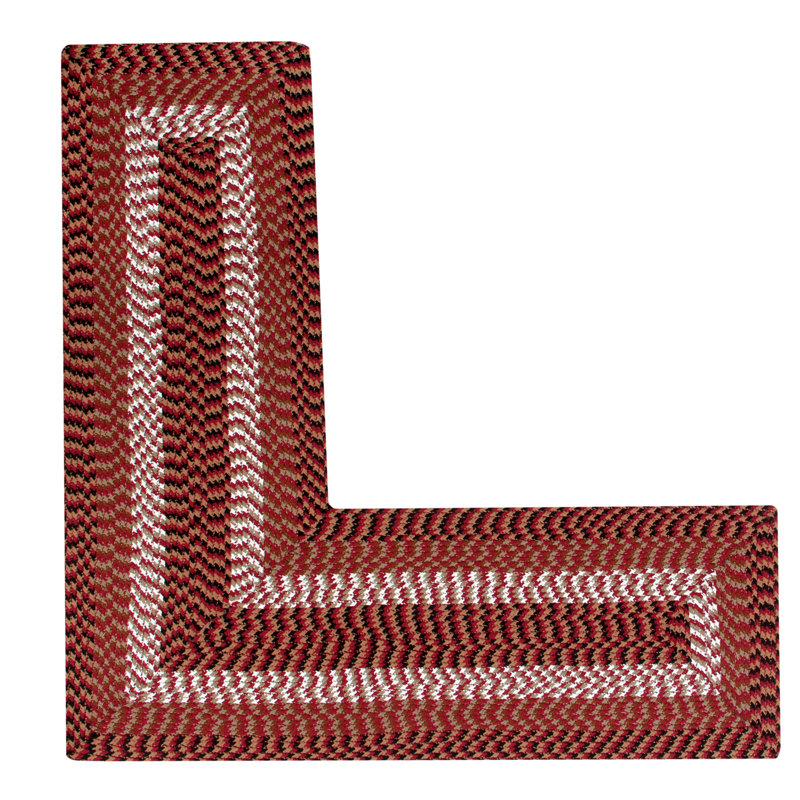 Vienne Solid Color Machine Made Braided Polypropylene Octagon Indoor Outdoor Area Rug, 24" x 68" x 68" L-Shape