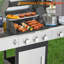 Barbecue au propane à 3 brûleurs avec brûleur latéral | 37 230 BTU | Grilles de cuisson en fonte émaillée et conception en acier inoxydable