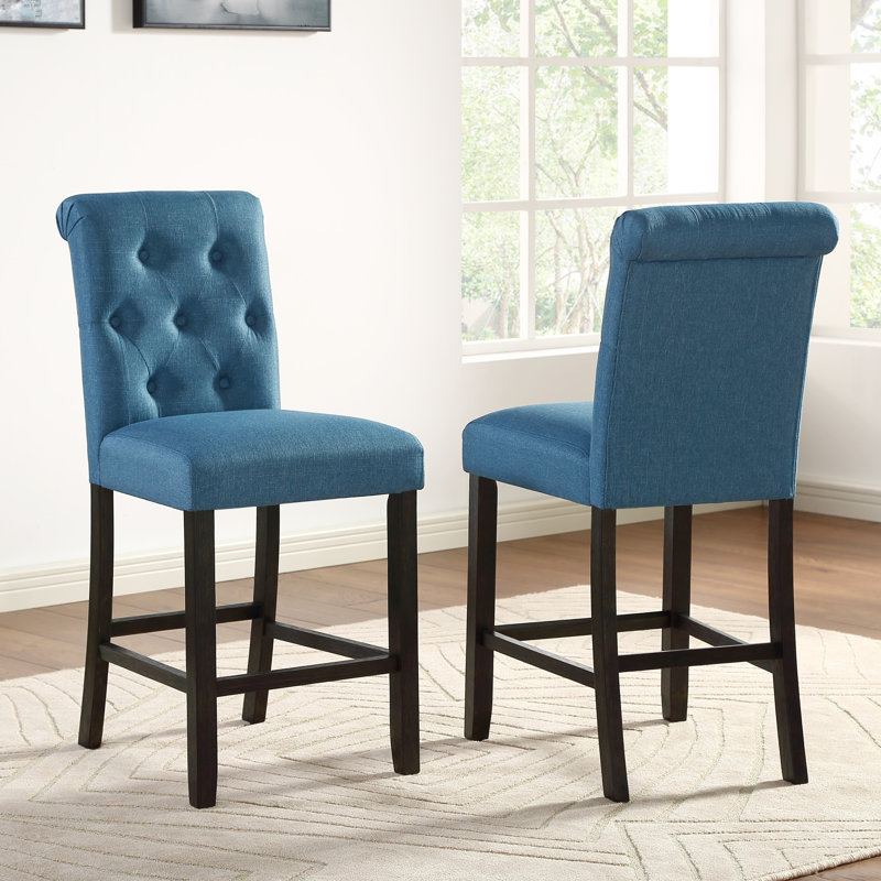 Whiling 25'' H Tufted Upholstered Side Chair, Blue