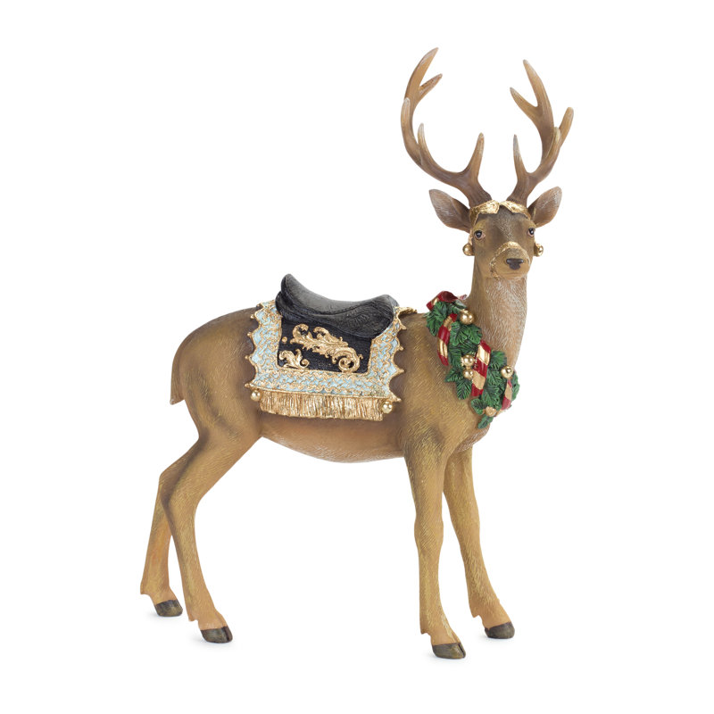 Ensemble de cerfs en résine 2 pièces
