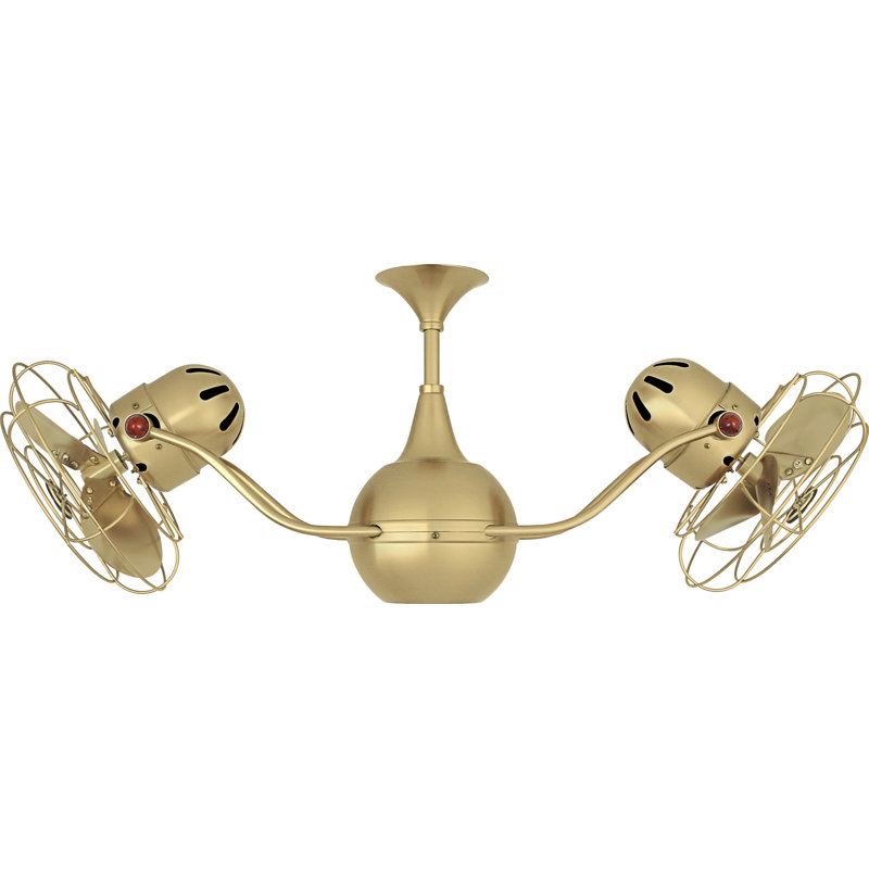 Vent-Bettina 42" Vent Bettina 6 - Blade Caged Ceiling Fan with Wall Control, Brushed Brass