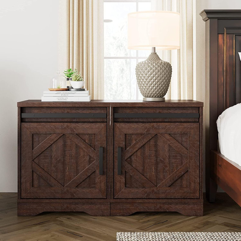 Wendela End Table Set with Storage, Brown
