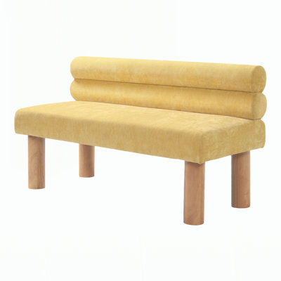 Entryway Bench, Ottoman for Dining Room, Bedroom, Living Room, Rubber Wood Leg 300 LBS Support