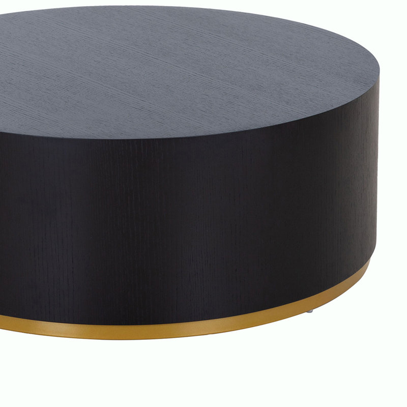 Placeeda Faux Wood Round Cofee Table, 13.7" H x 35.1" L x 35.1" W