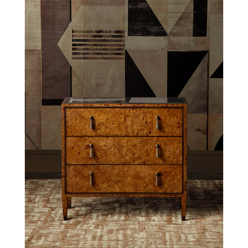 Evie Solid Wood Accent Chest, Mappa Burl