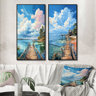 «Pier And Dock Seaside», 2 pièces